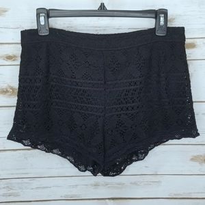 Hollister Black Crochet Shorts Size Medium